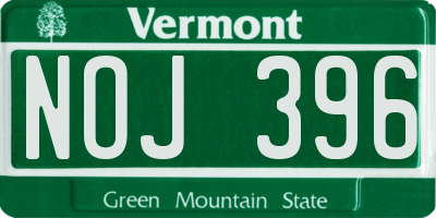 VT license plate NOJ396