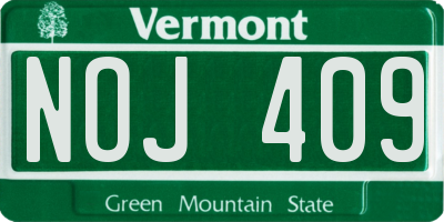 VT license plate NOJ409