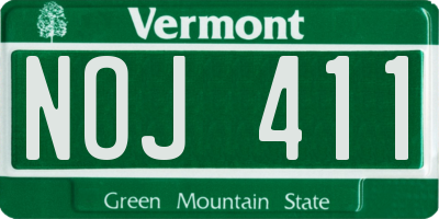 VT license plate NOJ411