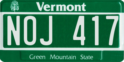 VT license plate NOJ417