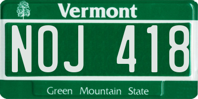 VT license plate NOJ418