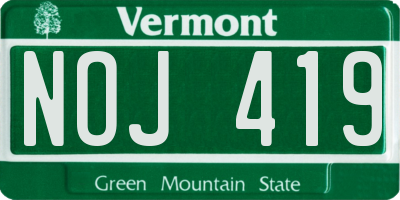 VT license plate NOJ419