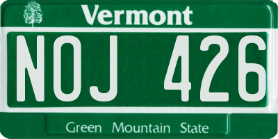 VT license plate NOJ426