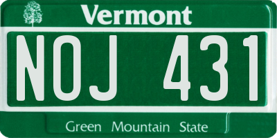 VT license plate NOJ431