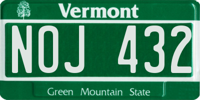 VT license plate NOJ432