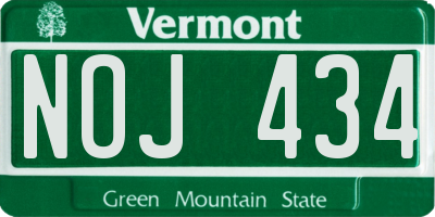 VT license plate NOJ434