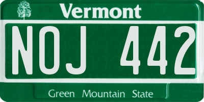 VT license plate NOJ442