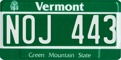 VT license plate NOJ443