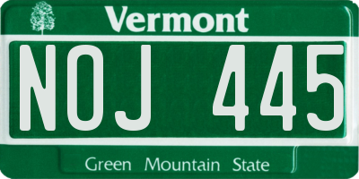 VT license plate NOJ445