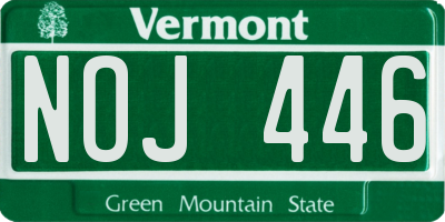 VT license plate NOJ446