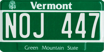 VT license plate NOJ447