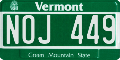VT license plate NOJ449