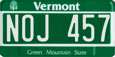 VT license plate NOJ457