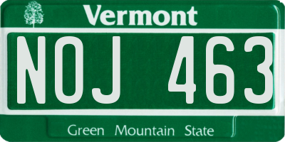 VT license plate NOJ463