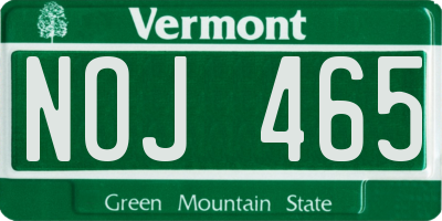 VT license plate NOJ465