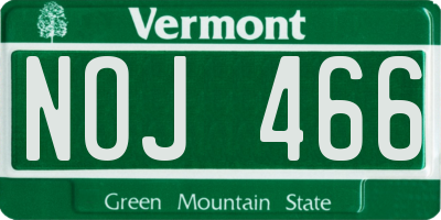 VT license plate NOJ466