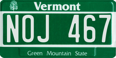 VT license plate NOJ467