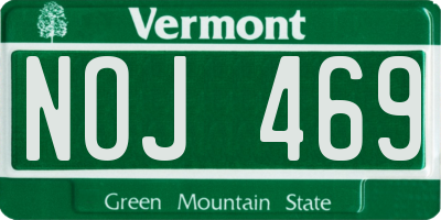 VT license plate NOJ469