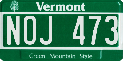 VT license plate NOJ473