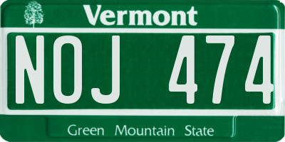 VT license plate NOJ474