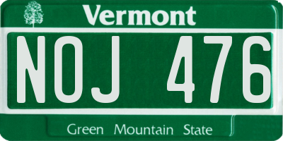 VT license plate NOJ476