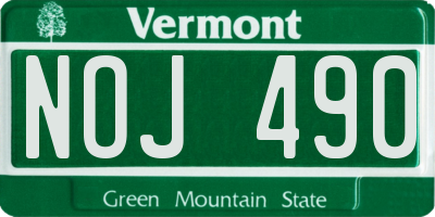 VT license plate NOJ490
