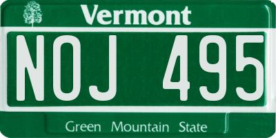 VT license plate NOJ495