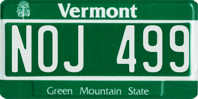VT license plate NOJ499
