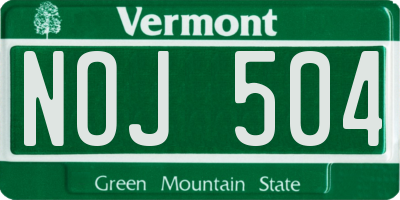 VT license plate NOJ504