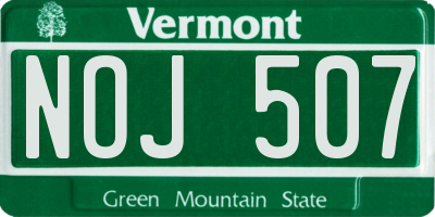 VT license plate NOJ507
