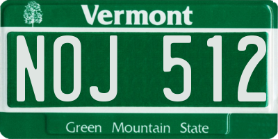 VT license plate NOJ512