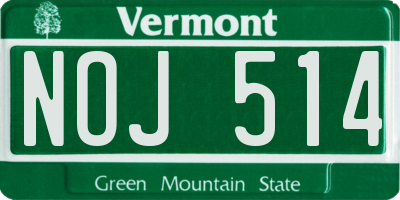 VT license plate NOJ514