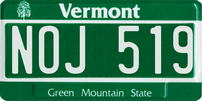 VT license plate NOJ519