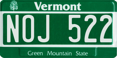 VT license plate NOJ522