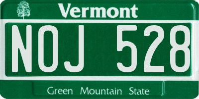 VT license plate NOJ528