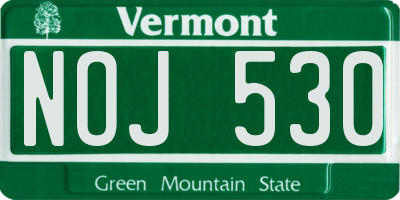 VT license plate NOJ530