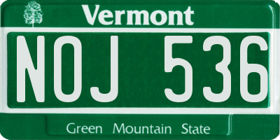 VT license plate NOJ536