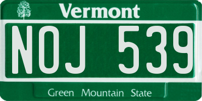 VT license plate NOJ539
