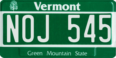 VT license plate NOJ545