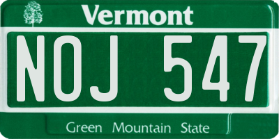 VT license plate NOJ547