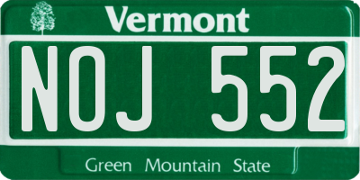 VT license plate NOJ552