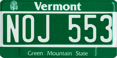 VT license plate NOJ553