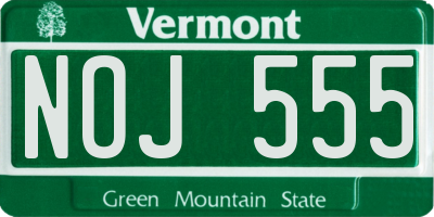 VT license plate NOJ555