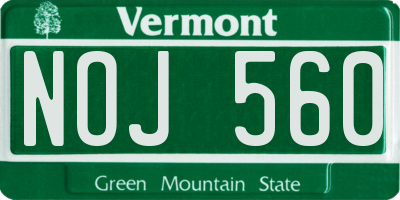 VT license plate NOJ560