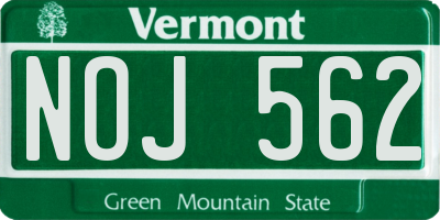 VT license plate NOJ562