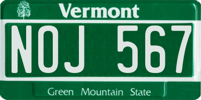 VT license plate NOJ567