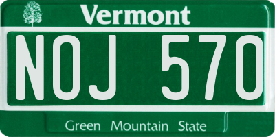 VT license plate NOJ570
