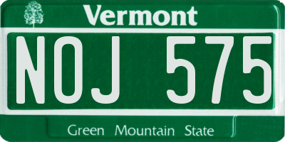 VT license plate NOJ575