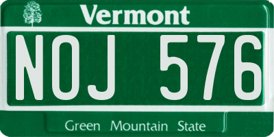 VT license plate NOJ576