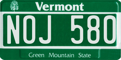 VT license plate NOJ580